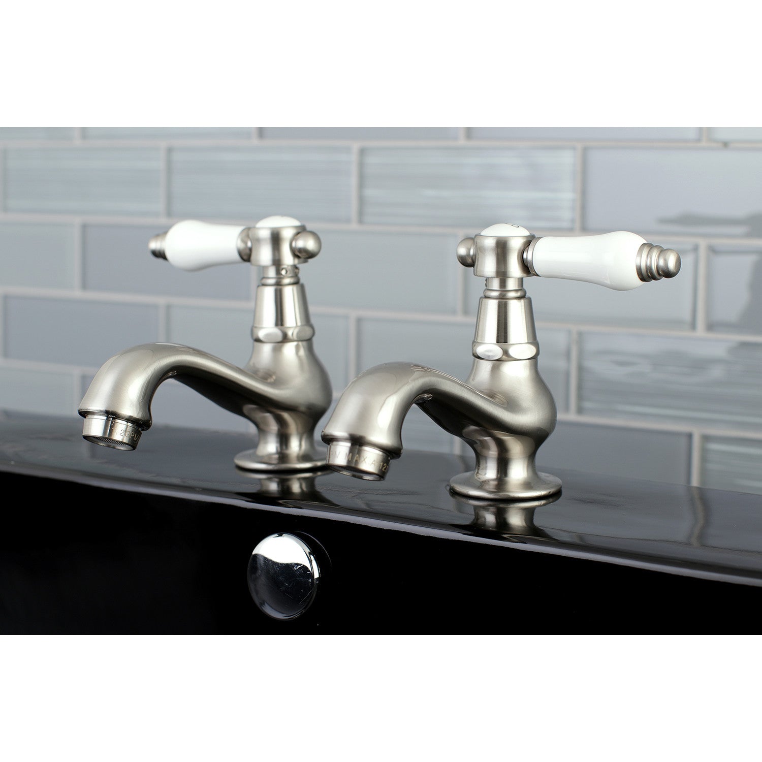 Kingston Heirloom KS1108BPL - Bel-Air Two-Handle Deck Mount Basin Tap Faucet, Brushed Nickel — thumbnail 2
